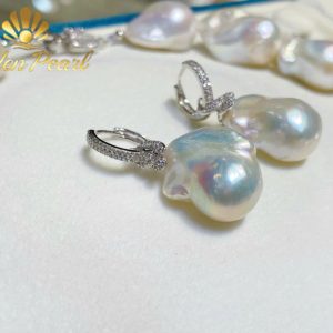 Set vòng cổ và bông tai ngọc trai Baroque